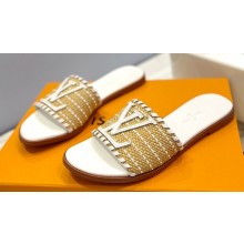 Louis Vuitton Raffia Flat Mules White 2023