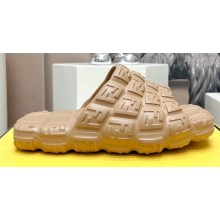 Fendi Cloud rubber Women/Men Slides with the embossed FF motifs Beige 2023