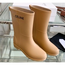 Celine Logo Rain Boots Apricot 2023