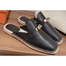 Hermes Feria espadrille Mules Black 2023