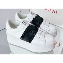 Valentino Heel 6cm platform Rockstud Untitled sneakers in calfskin White/Black 2023