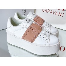 Valentino Heel 6cm platform Rockstud Untitled sneakers in calfskin White/Nude 2023
