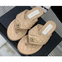 Chanel Lambskin FLIP-FLOPS Mules G40118 Beige 2023