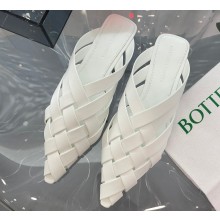 Bottega Veneta Open-back Intreccio leather Alfie Slippers White 2023