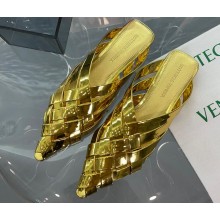 Bottega Veneta Open-back Intreccio leather Alfie Slippers Gold 2023