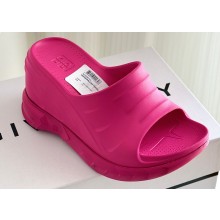 Givenchy Heel 10cm Marshmallow wedge sandals in rubber Fuchsia 2023