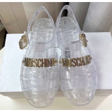 Cheap Sale Moschino Jelly PVC sandals Transparent with Lettering logo 2023