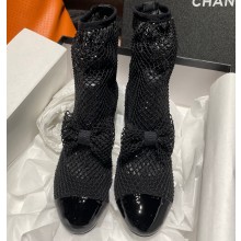 Chanel Heel 5.5cm Resille, Kid Suede & Patent Calfskin Mary Janes G40097 Black/Strass 2023