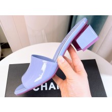 Chanel Heel 4.5cm Patent Calfskin Mules G38689 Purple 2023