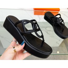 Cheap Sale Hermes Gipsy sandals in Nappa leather with platform Black 2023