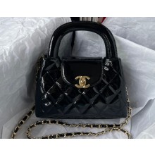 Chanel Patent Leather Small Flap Bag AS3038 Black 2023