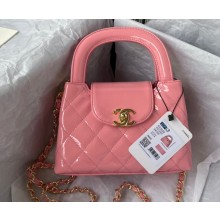 Chanel Patent Leather Small Flap Bag AS3038 Pink 2023