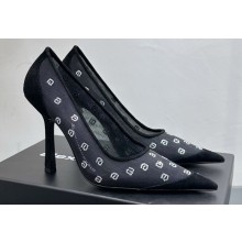 Alexander Wang Heel 10.5cm DELPHINE 105 PUMPs IN MESH/CRYSTAL Black 2023