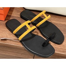 Hermes Georgia Sandals in suede goatskin Yellow 2023