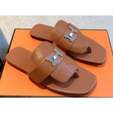 Hermes Galerie Sandals in calfskin Brown 2023