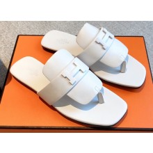 Hermes Galerie Sandals in calfskin White 2023