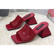 Dolce & Gabbana geometric Heel 6.5cm Patent leather mules Red 2023