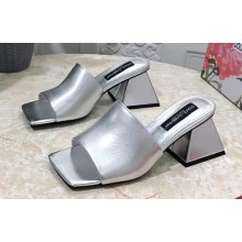 Dolce & Gabbana geometric Heel 6.5cm leather mules Silver 2023