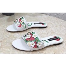 Dolce & Gabbana Heel 10.5cm print Floral slides White 2023