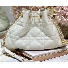 Dior Medium Ammi Bag in Supple Macrocannage Lambskin White 2023