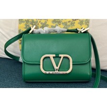 Valentino Vlogo Leather Shoulder Bag 2051 Green 2023