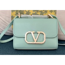Valentino Vlogo Leather Shoulder Bag 2051 Light Green 2023