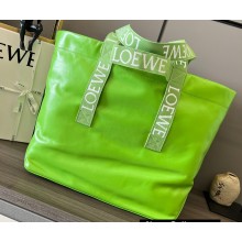 Loewe Fold Shopper Bag in paper calfskin Green 2023