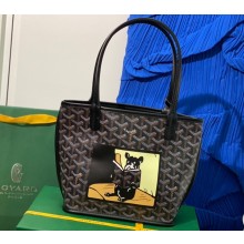 Goyard Hulot Print Anjou Reversible Mini Tote Bag Black