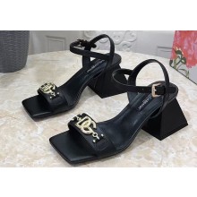Dolce & Gabbana Heel 6.5cm Nappa-look calfskin sandals Black 2023