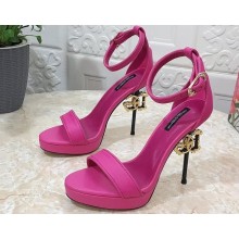 Dolce & Gabbana DG Heel 12cm Platform 1.5cm Leather sandals Fuchsia 2023