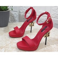 Dolce & Gabbana DG Heel 12cm Platform 1.5cm Leather sandals Red 2023