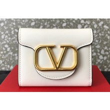 Valentino Small Loco Wallet in Calfskin White 2023