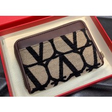 Valentino Zipper Wallet in Toile Iconographe Black 2023