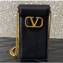 Valentino Loco Phone Case With Chain Bag in calfskin Black 2023