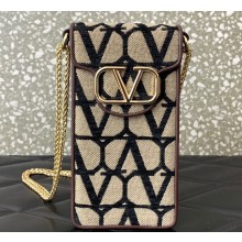 Valentino Loco Phone Case With Chain Bag in Toile Iconographe Black 2023