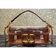 Valentino Loco Shoulder Bag In Transparent Polymeric Material Brown 2023