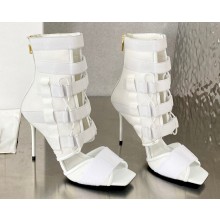 Balmain Heel 9.5cm Uma sandals in Velcro and Mesh White 2023