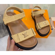 Louis Vuitton LV Sunset Comfort Flat Sandals Raffia Beige 2023