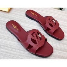 Louis Vuitton leather LV Isola Flat Mules Burgundy 2023