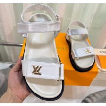 Louis Vuitton LV Sunset Comfort Flat Sandals Leather White 2023