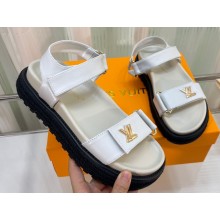 Louis Vuitton Cordoba Flat Comfort Sandals Leather White 2023