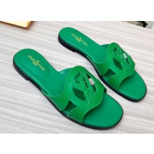 Louis Vuitton leather LV Isola Flat Mules Green 2023