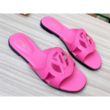 Louis Vuitton leather LV Isola Flat Mules Fuchsia 2023