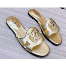 Louis Vuitton leather LV Isola Flat Mules Gold 2023