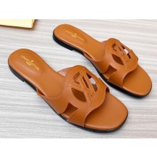 Louis Vuitton leather LV Isola Flat Mules Light Brown 2023