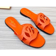 Louis Vuitton leather LV Isola Flat Mules Orange 2023