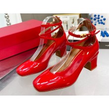Valentino Heel 6cm Tan-Go Patent Leather Pumps Red 2023