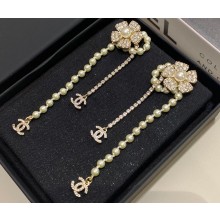 Chanel Metal, Strass, Glass Pearls & Imitation Pearls Gold, Crystal & Pearly White Clip-on Pendants ABA578 2023