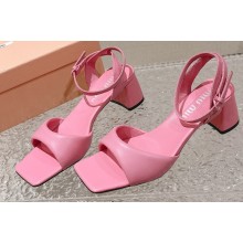 Miu Miu Low Heel Leather sandals Pink 2023