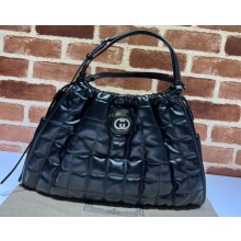 Gucci Deco medium tote bag 746210 in quilted Leather Black 2023